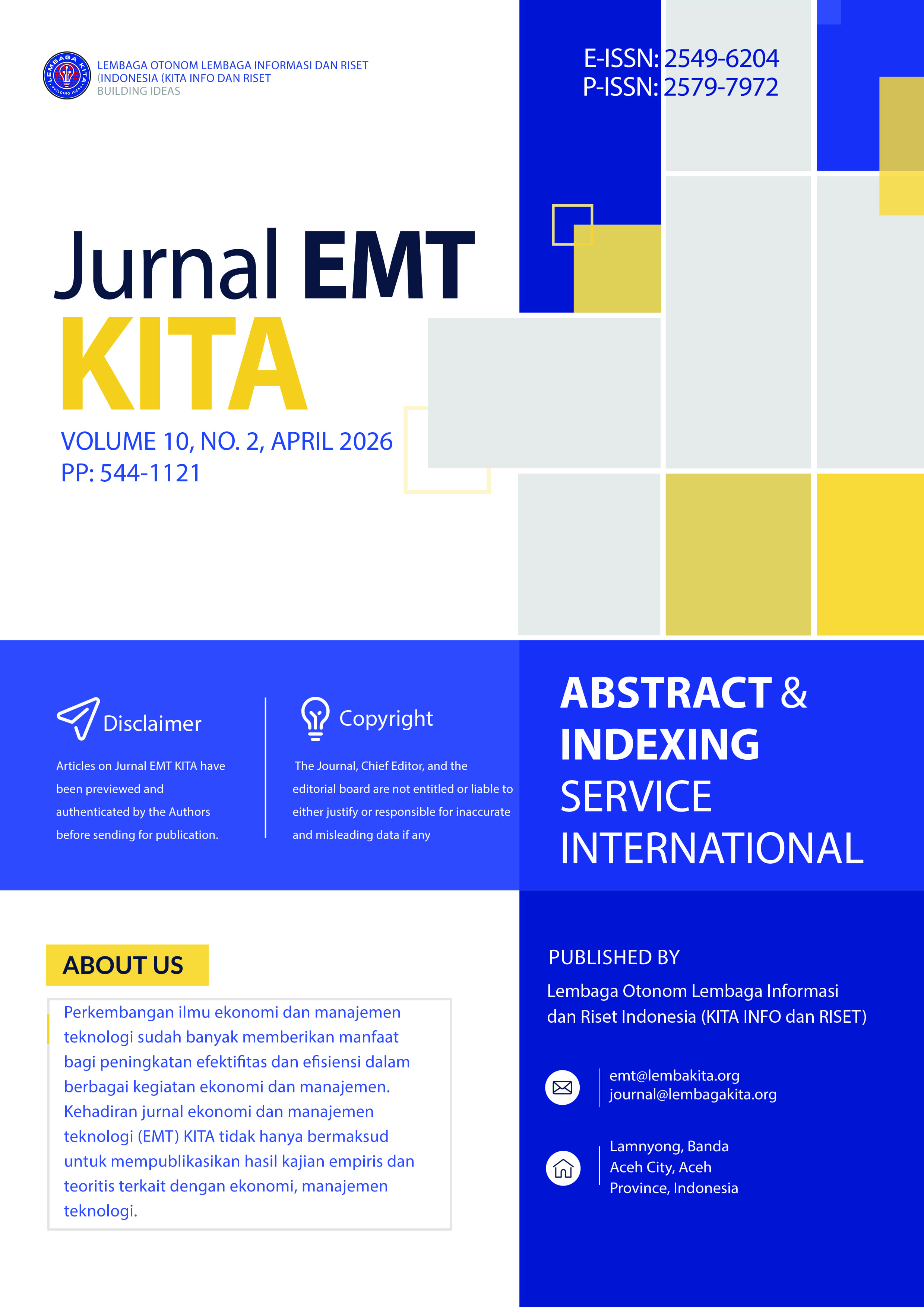 Cover Jurnal EMT KITA Vol 10 No 2 April 2026