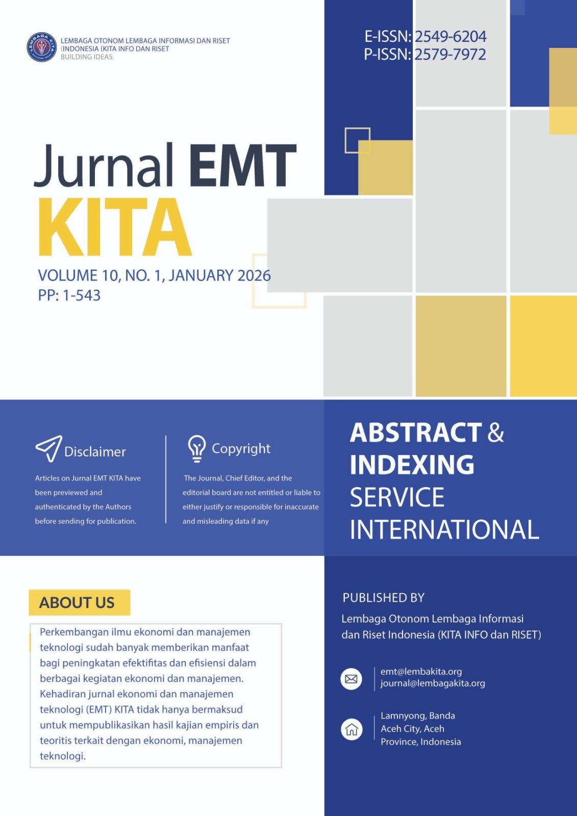 Cover Jurnal EMT KITA Vol 10 1 Januari 2026