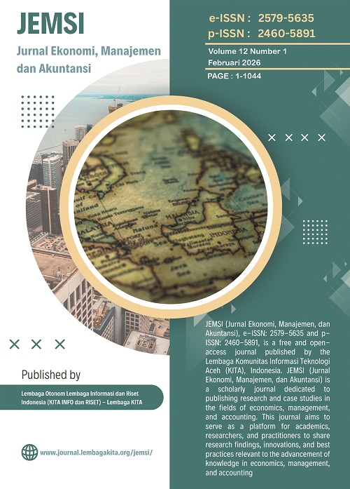 Cover: JEMSI (Jurnal Ekonomi, Manajemen, dan Akuntansi)
